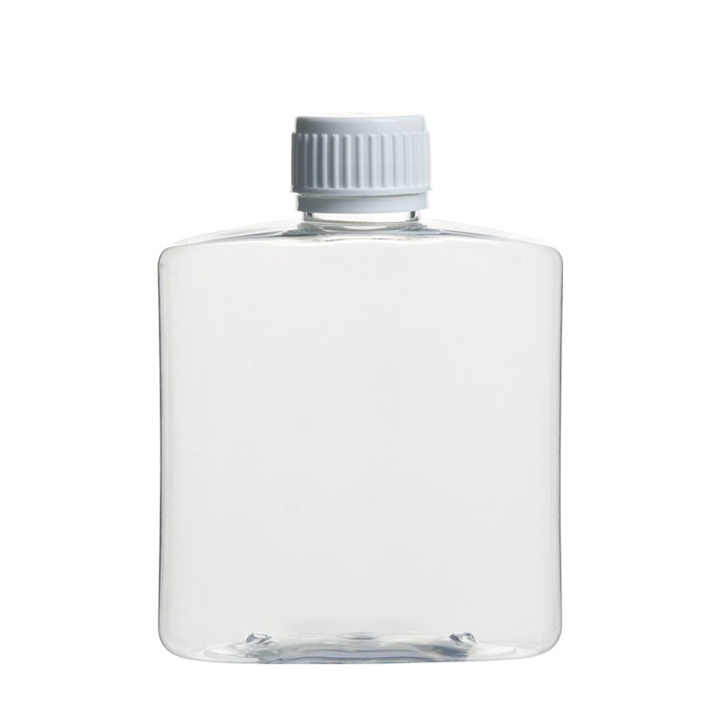 260ml 8.5oz Clear Plastic PET Flat Oval Bottle Shampoo Bottle with Ribbed Screw Cap