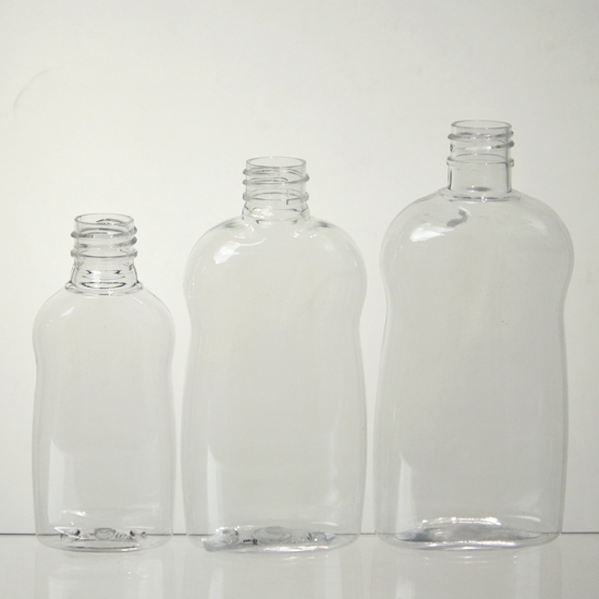 Прозрачные пластиковые бутылки для шампуня